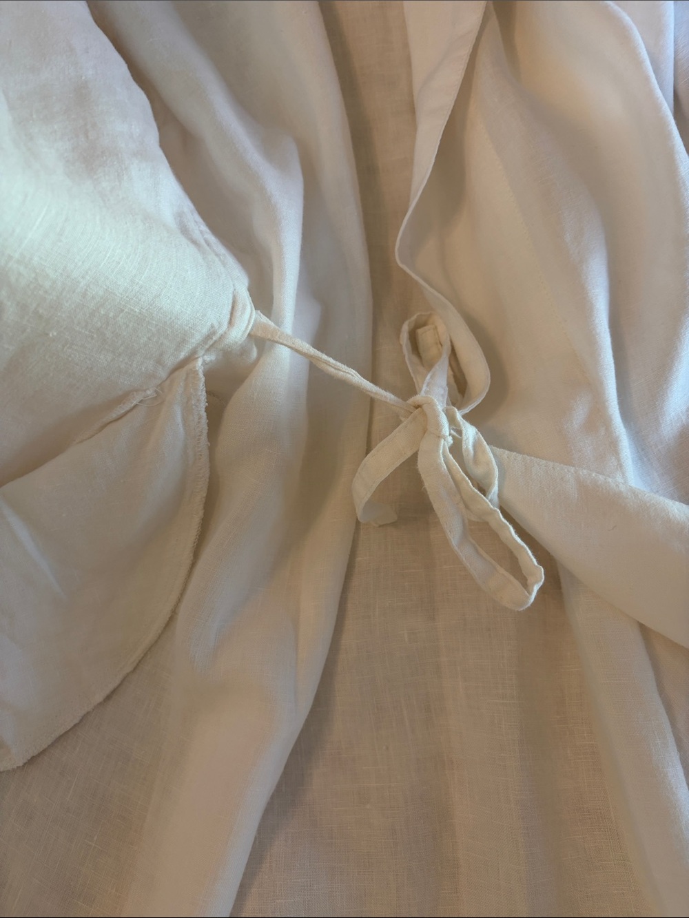 Pottery Barn White/Cream 100% Linen Wrap Robe - Picture 7 of 11